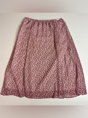 Norton McNaughton Petite XL Floral Midi Skirt Cottagecore Boho Elastic Waist